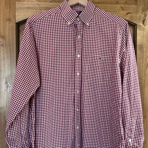 Vineyard Vines Men’s Button Down Red Plaid Shirt